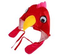 Holibanna Chapeau en Peluche Fou Poulet Doux en Polyester Rouge, Accessoire Multifonctionnel pour Performances et Fêtes, Costume Animalier Amusant et Confortable