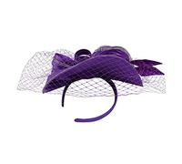 Holibanna Chapeau Femme en Lin Accessoire de Fête Élégant Chapeau de Thé Vintage Voile pour Mariage Cocktail Garden Party 1 Pièce