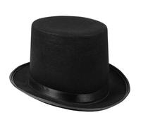 Holibanna Chapeau Haut De Forme Pour Halloween Casquette De Magicien En Feutre Noir Couverture Haute À La Mode Facile À Nettoyer Pour Un Usage Quotidien Ou De Fête