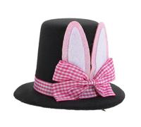 Holibanna chapeau oreilles de lapin mini-chapeaux Chapeau farfelu chapeau de bébé capuchons chapeau fete chapeau melon chapeau de Pâques pour femme chapeaux de pâques pour femmes chiffon