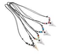 Holibanna Collier 4 Pièces Dents de Requin Homme Pendentifs Réglables en Acrylique et Bois Solide Bijou Plage et Sports Nautiques Souvenir Outdoor pour Surfeur et Aventurier