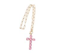 Holibanna Collier Croix pour Hommes Chaîne de Croix avec Pendentif Rhinestone Bijoux Hip Hop Unisex pour Catholique et Chrétien