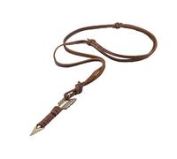 Holibanna Collier Cuir Rétro Avec Chaîne Et Pendentif Flèche Collier Ajustable Fait Main Pour Homme