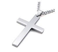 Holibanna Collier Décoratif Croix Acier Simple avec Pendentif pour Homme et Femme avec Chaîne