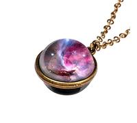 Holibanna Collier Luminous Étoilé En Alliage Et Verre - Pendentif Univers Rétro Avec Lueur Dans L'obscurité Cadeau Unique Pour Femme Ajustable Pour Parfait Pour Toutes Occasions