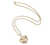 Holibanna Collier Médaillon Photo Cœur Rétro Doré avec Pendentif Croix Gravé pour Femme, Bijou Souvenir Personnalisé avec Rabat Protecteur, Accessoire Léger et Élégant pour Usage Quotidien