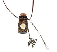 Holibanna Collier Pendentif Bouteille en Verre Noir Vintage Design de Bouteille à Souhaits, Décoration Élégante et Présent Fête des Mères Saint-valentin