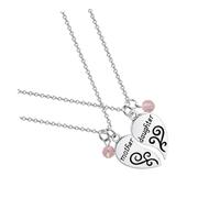 Holibanna Collier Pendentif Cœur Créatif Puzzle pour Fête des Mères Bijoux Élégants pour Fille Accessoire Unique et Durable