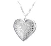 Holibanna Collier Pendentif en Alliage de Cœur Sculpté, Cadre Photo Ouvrable, Bijou Délicat pour Femmes, Présent Saint-valentin, Résistant à L’usure, Accessoire Mode Élégant