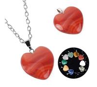 Holibanna Collier Pendentif Forme De Cœur Pierre Naturelle De Quartz Rose Pour Amoureux Design Élégant Et Délicat Parfait Pour Occasions Spéciales