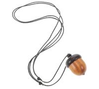Holibanna Collier Pendentif Gland en Ébène Bois Résistant Collier Long Réglable Femme Accessoire Automne Boîte à Noix Décorative Artisanale