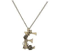 Holibanna Collier Pendentif Lettre E en Alliage Antique Chaîne Pull Vintage Couleur Bronze Ancien Collier de Roses Rétro pour Femme Accessoire Mode Élégant et Original