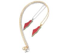 Holibanna Collier Pendentif Pastèque Unisexe Drapeau Palestinien avec Breloques de Fruits Création Unique et Colorée pour Hommes et Femmes