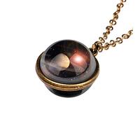 Holibanna Collier Rétro Lumineux En Alliage Et Verre - Pendentif Univers En Boule De Verre Avec Lueur Dans L'obscurité Idéal Pour Cadeau Unique Et Élégant Pour Toutes Les Occasions