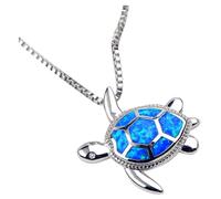 Holibanna Collier Tortue de Mer Alliage Pendentif Créatif Bleu Bijoux Femme Élégants et Originaux Cadeau pour Plage