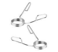 Holibanna Colliers à Ressort Accessoires Robustesse Gym et Powerlifting en Acier Inoxydable 2pcs 50mm, Pince Collier Métallique Argentée et pour Barre de Musculation Gym Powerlifting