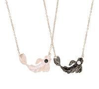 Holibanna Colliers Assortis de Poissons Koi Tai Chi en Alliage Solide, Pendentifs Noirs et Blancs, Collier D'amitié pour Couples, Bijoux Lui, Présent et Symbolique