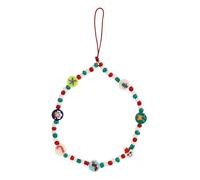 Holibanna Cordon de Téléphone Portable Pendentif Père Noël Fait Main en Perles Sangle Suspendre Légère et Solide Bracelet Dragonne Festive pour Téléphone Portefeuille et Porte-Clés