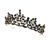 Holibanna Couronne Baroque Vintage Noire en Alliage Léger, Accessoire de Coiffure pour Robe de Mariée, Serrage-tête Décoratif pour Mariage, Anniversaire et Cortège Nuptial, Style Rétro
