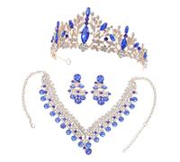 Holibanna Couronne Collier et Boucles Doreilles pour Mariages et Soirées Formelles Accessoire Luxueux pour Coiffure de Mariée
