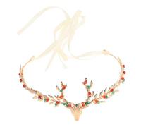 Holibanna Couronne De Cheveux Élégante Rhinestones Avec Tête De Renne Pour Noël Accessoire Festif Pour Femmes Pour Fêtes Et Célébrations