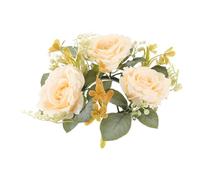 Holibanna Couronne de Fleurs Artificielles et Anneau pour Bougie Pilier, Décoration de Table Champêtre pour Mariages et Fêtes Feuillage Naturel et Centre de Table Floral