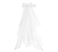 Holibanna Couronne de Mariée Blanche Voile Bandeau à Fleurs Artificielles, Accessoire Coiffure Mariage Léger et Confortable, Coiffe pour Future Mariée Lors Enterrement de Vie de Jeune Fille