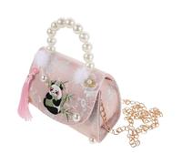 Holibanna Crossbody Bag Panda with Elegant Pearl Decoration Multifunctional Sling Purse for School and Travel Chinese Style Birthday Little