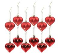 Holibanna Cœur De Noël Rouge - Décorations en Forme De Cœur en Plastique pour Sapin Idéal pour Décorer La Maison Et Créer Une Ambiance Festive 4.5 Cm