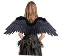 Holibanna de Fée Noire pour Costume Cosplay Accessoire de Déguisement Ange Halloween Décorative pour Performance et Photo