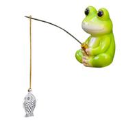 Holibanna Décor de pêche à la Grenouille Poisson Tout Petit Ornement en Plein air Mignon Petites décorations d'aquarium modèle d'animal d'aquarium Miniature résine Green