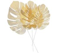 Holibanna DéCoration Mariage 12 PièCes Feuilles Artificielles Monstera Or Tissu LéGer RéUtilisable pour FêTes ÉVéNements Tropicaux IntéRieur ExtéRieur