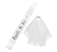 Holibanna Écharpe de Future Mariée Dorée avec Voile et Bandeau Paillettes pour Enterrement Vie de Jeune Fille Accessoires Élégants pour Fête Prénuptiale