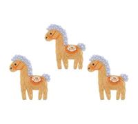 Holibanna Écusson Brodé Cheval à Coudre Patch Perlés Mignons en Plastique Solide 3 Pièces pour Vêtements et Jeans pour Festivals et Usage Extérieur