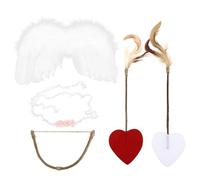 Holibanna Ensemble 5 Pièces Ailes D’ange Bébé Réutilisables Bandeau et Arc Flèche, Costume Photo -né pour Séance Studio et Accessoires Cosplay Fête