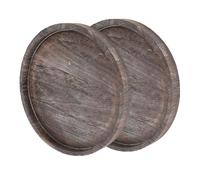 Holibanna Ensemble De Plateaux Décoratifs en Chêne pour Table Basse Décoration D'intérieur