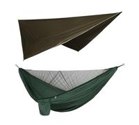 Holibanna Ensemble Hamac de Camping avec Moustiquaire et Auvent Imperméable en Nylon pour Randonnée et Escalade, Protection la Pluie Soleil