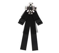 Holibanna Épingle à Col Nœud Vintage en Dentelle Perles Blanches Nacrées, Alliage Finement Travaillé, Confortable à Porter pour Fête à Thème