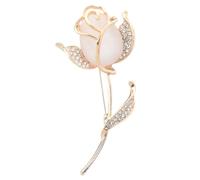 Holibanna Épingle en Alliage Chic et Légère de Rose avec Pierre D'œil de Chat Dorée, Accessoire Élégant pour Décoration Féminine, Saint-valentin