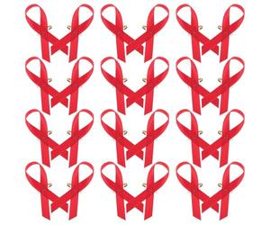 Holibanna Épingles Ruban Rouge 200 Pièces, Broches de Soutien Santé, Accessoires pour Événements Solidaires et Campagnes de Prévention Sida