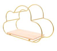 Holibanna Étagère Murale Flottante Forme Nuage en Fer Doré Étagère de Rangement Murale Moyenne pour Salon et Chambre Modernes de Rangement Multifonctions