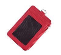 Holibanna Étui Porte-Cartes en Cuir PU Rouge, Manchon De Protection Multifonction, 1 Carte, Accessoire Quotidien pour Travail Et Déplacements, Compact Et Pratique