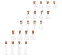 Holibanna Flacons Miniatures en Verre Transparent Bouchons en Liège, Lot de 20 Flacons à Potion pour Projets de Bricolage et Rituels Soi-Même