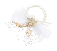 Holibanna Fleur De Poignet Tissu Blanche Pour Décoration De Bracelet De Mariage Élégante Et Chic