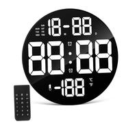 Holibanna Horloge Suspendue Horloge Murale Alarme Numérique Menée sur Pied s Murales à Piles LED pour Chambre Calendrier Plastique Divers