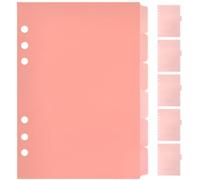 Holibanna Intercalaires de Classeur Design Créatif en Pp Lot de 12 Rose Onglets pour Écriture et Classement pour Recherches et Cahiers A5