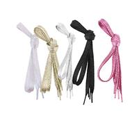 Holibanna Lacets Plats Nacrés Colorés 1,1 M Lacet D'oignon Argenté pour Hommes et Femmes Accessoire Baskets Mode Pack 5 Paires Multicolores (doré Clair, Rose, Blanc, Noir, Argenté)