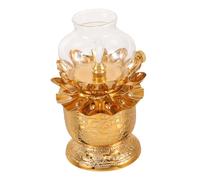 Holibanna Lampe à Huile Rotative en Céramique Petit Modèle Lampe à Pétrole Décorative Mèche Ajustable pour Décoration Intérieure Usage Bouddhiste et Éclairage d'Ambiance