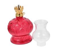 Holibanna Lampe à pétrole Lampes à Huile pour l'intérieur Lampes tempête Anciennes Lampe à Huile Vintage Lampe tempête Lampes tempête pour Usage intérieur Un Verre Rouge