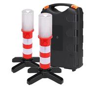 Holibanna Lampe de Travail D'urgence LED Rouge Multifonction Lumière Stroboscopique de Sécurité, Support Réglable et Mallette de Rangement Compacte pour Éclairage Routier et Réparation